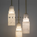 Ljojo Spanish Marble Pendant Light Triple-Head Brass Chandelier for Dining Table - Nordic LED Decor