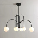 Ljojo Minimalist Magic Beans Pendant Light 4 6 8 Heads Milky Glass Ball Chandelier for Cafe
