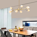 Art Deco White Ceramic Chandelier Pendant Lamp G4 Bulb Gold Metal - Ljojo