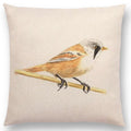 Birds Painting Cushion Cover - Ljojo Collection: Robin, Titmouse, Toucan, Sparrow, Firecrest, Cardinal, Bullfinch
