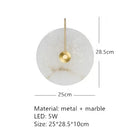 Ljojo Marble Circular Wall Lamp Nordic Minimalist LED Lights