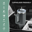 Ljojo 40oz Stainless Vacuum Insulated Coffee Cup with Handle and Straw