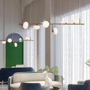 Ljojo Linear LED Glass Globe Pendant Light for Kitchen Dining Living Room