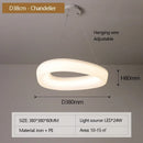 Cream Chandelier Ring Warm Ceiling Light Bedroom Living Room Modern Minimalist Home Decor Lighting Fixture by Ljojo