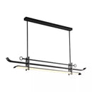 Ljojo New Chinese Style Minimalist Tea Table with Long Pendant Lights & Bar Counter