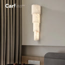 Natural Marble Wall Lamp - Luxury French Designer Bedside Light by Ljojo