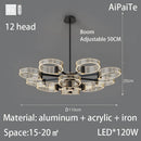 LED220V Scandinavian luxury chandelier living room, acrylic lustre for Bedroom Kitchen by Ljojo