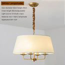 Ljojo Modern Ceiling Chandelier Stylish Fabric Lampshade LED Lights Living Room Bedroom Decor