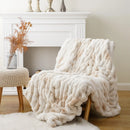 Ljojo Luxe Dual Sided Plush Faux Rabbit Fleece Throw Blanket