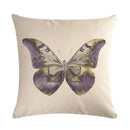 Butterfly Cotton Linen Throw Pillow Cover for Home & Car Decor - Ljojo