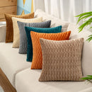 Ljojo 3D Geometric Velvet Pleated Cushion Cover for Home Decor