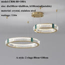 Ljojo Modern Lustre Crystal Led Chandelier Dimmable Pendant Lamp for Living Dining Bedroom