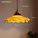 French Medieval Retro Glass Petal Pendant Lights LED E27 Designer Cream Wind Hanging Lamp for Kitchen Island by Ljojo