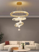 Ljojo Luxury Crystal Chandelier Ring Pendant Light - Elegant Living Room Fixture