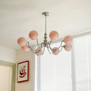 Medieval Vintage Pink Glass Ball Led Pendant Lights by Ljojo