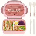 Ljojo 3-Compartment Lunch Box & Tableware Set for School Work Camping Bento Box
