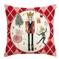 Christmas Nutcracker Decoration Pillowcase Set - Ljojo Branded Festive Tree Printed Cushion Suite