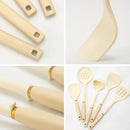 Ljojo 5-Piece Silicone Kitchen Utensil Set White Non-Stick Cooking Tools