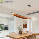 Industrial Walnut LED Pendant Lights for Living Room Decor by Ljojo