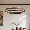 Italian Designer LED Ceiling Chandelier Lamp for Dinning Living Room - Walnut Metal Pendant Light
