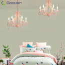 Ljojo Pink Lantern Luxury LED Pendant Light Chandelier for Living Room Home Decoration