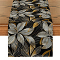 Ljojo Metallic Texture Floral Branches Table Runner for Dining & Dresser Decor