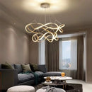 Modern Waves Metal LED Pendant Lights Luxury for Living Room Chandelier Bedroom by Ljojo