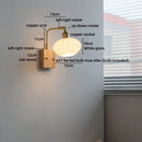 Ljojo LED Wall Light Mirror Ceramic Glass Wood Decor Home Lighting