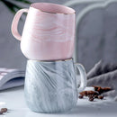 Ljojo Marble Pattern Gold Rim Coffee Mug Nordic Design Heat Insulation Cup