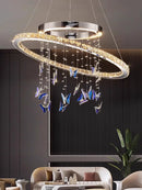Light Luxury Crystal Butterfly Pendant Living Room Lamp Designer Tea Room Dining Bedroom - Ljojo