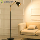 Modern Industrial Retro LED Floor Lamp Swing Arm Solid Wood Art Chandelier by Ljojo