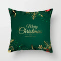 Ljojo Merry Christmas Green Pillowcase Sofa Decoration Cover