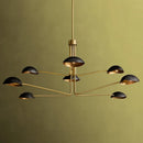 Ljojo Mid Century Black Gold Chandelier Sputnik Light Industrial Metal Lamp