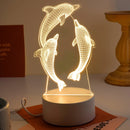 Dreamy Dolphin 3D Night Light - Soft Warm LED, USB Powered for Bedroom Decor - Ljojo