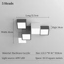 Ljojo Minimalist Bauhaus 3D LED Ceiling Lights for Living Room Decoration Chandelier
