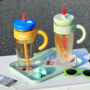 Ljojo 1100ML Large Capacity Straw Cup - Portable Leak-proof Water Bottle with Handle
