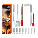 Ljojo 21-Piece BBQ Tool Set, Stainless Steel, Outdoor Grill Bag