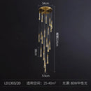 Ljojo Staircase Crystal Chandelier Water Drop Hanging Light Ceiling Suspension Pendant Lamp