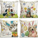 Easter Puppy Cat Egg Pattern Pillowcase - Ljojo Brand Home Decoration
