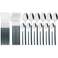 Gold Stainless Steel Cutlery Set by Ljojo - 24Pcs Western Tableware Flatware