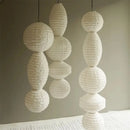 Ljojo Long Round Paper Pendant Lamp - Japanese Art Lantern for Living Room