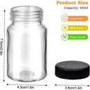 Ljojo 2oz Glass Shot Bottles with Caps for Whiskey, juices, samples & tonic