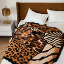 Ljojo Leopard Print Knit Throw Blanket - Ultra Soft Micro Plush - 51"x63"