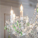 French Green Crystal Chandeliers Luxury Glass Pendant Lights by Ljojo for Living & Dining Rooms