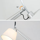 Fabric Lampshade Floor Lamp Silver Aluminium Parlor Bedroom Standing Lighting E27 Ljojo