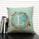 Ljojo 26 Letter Design Linen Sofa Cushion Cover 45x45cm Pillow Case for Bedroom & Living Room