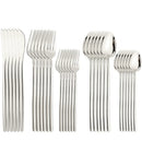 Ljojo 30-Piece Stainless Steel Cutlery Set, Black Mirror Flatware, Western Tableware