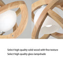 Ljojo Nordic Minimalist Chandelier Solid Wood Glass Lamp for Bedroom Living Room