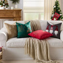 Embroidered Forest Deer Velvet Christmas Pillow Cover 45x45cm for Living Room & Bedroom by Ljojo