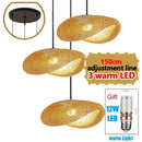 Bamboo Wicker Pendant Chandelier Hand Woven E27 Ceiling Light by Ljojo